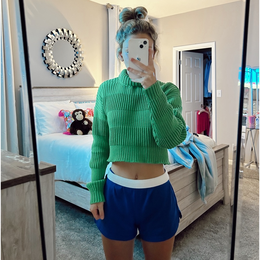 green turtle neck